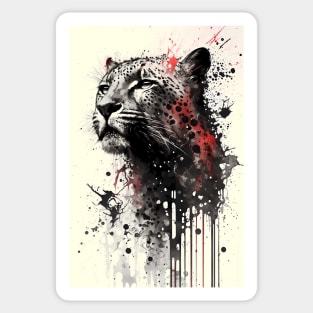 Jaguar Ink Painting Portrait Sticker